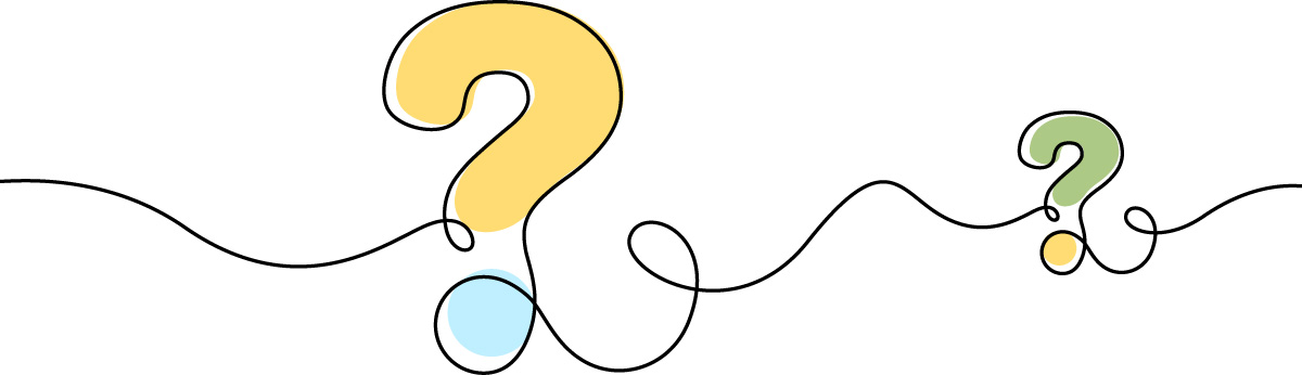Illustration of question marks for FAQs